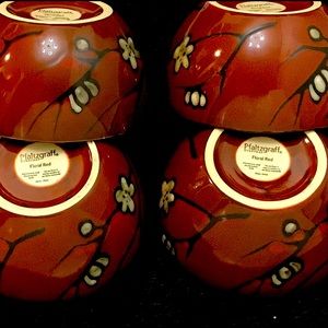 🍵Pfaltzgraff Floral Red Matching Bowls